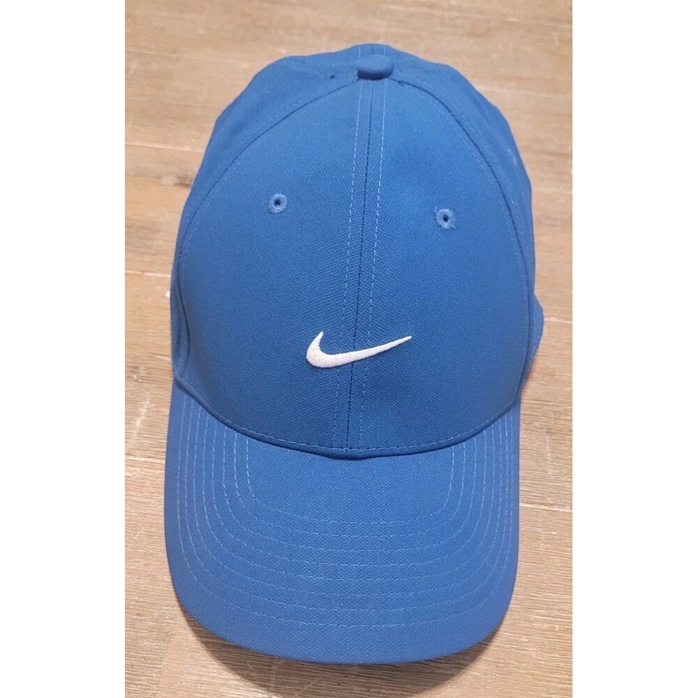 Nike Dri Fit Rise Club Blue White Swoosh Cap Hat Unisex L/XL Adult FV5563 476